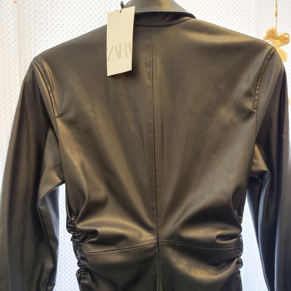 ZARA FAUX LEATHER DRESS - Picture 3 of 4